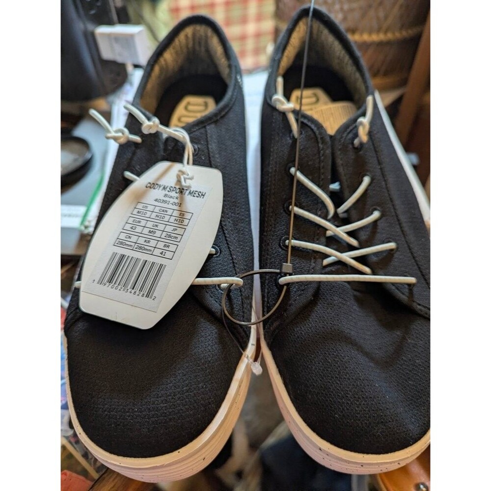 Men's NWT Hey Dude Black Cody WN Sport Mesh Shoes Size 10M Code 40391-001